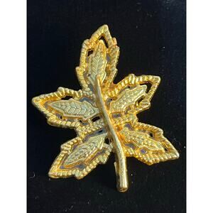 VTG AAI Leaf Brooch Gold Tone Elegant Fall